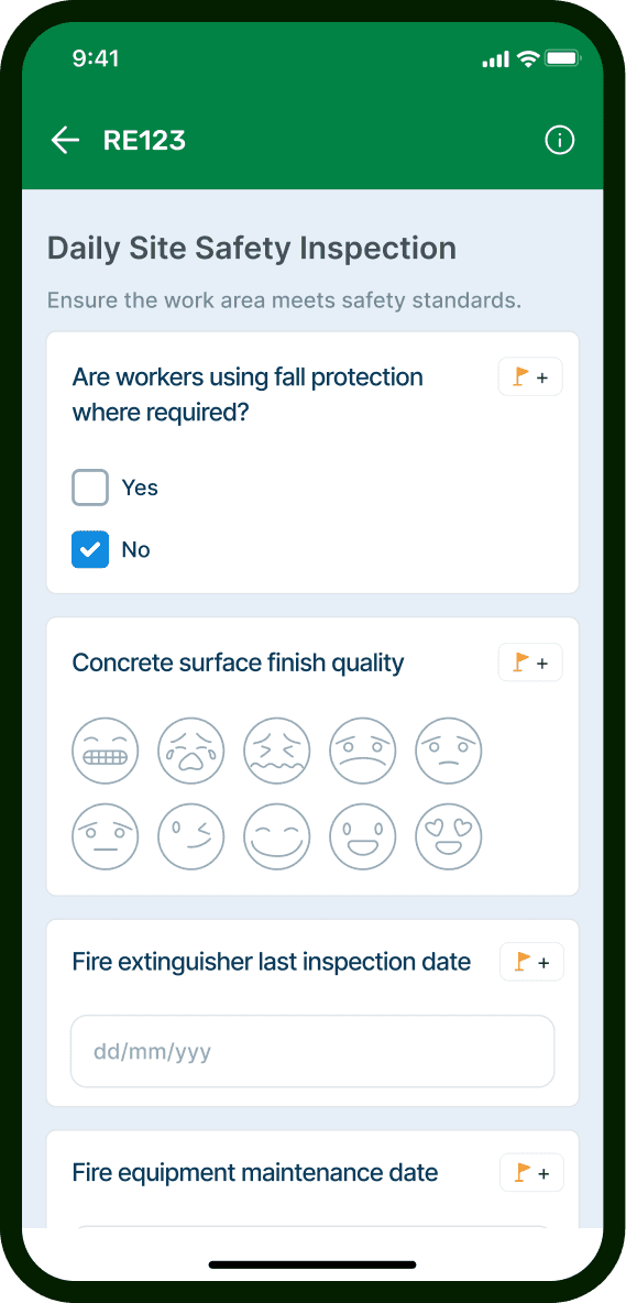 Daily Site Safety Inspection — VisiLean Quality mobile checklist