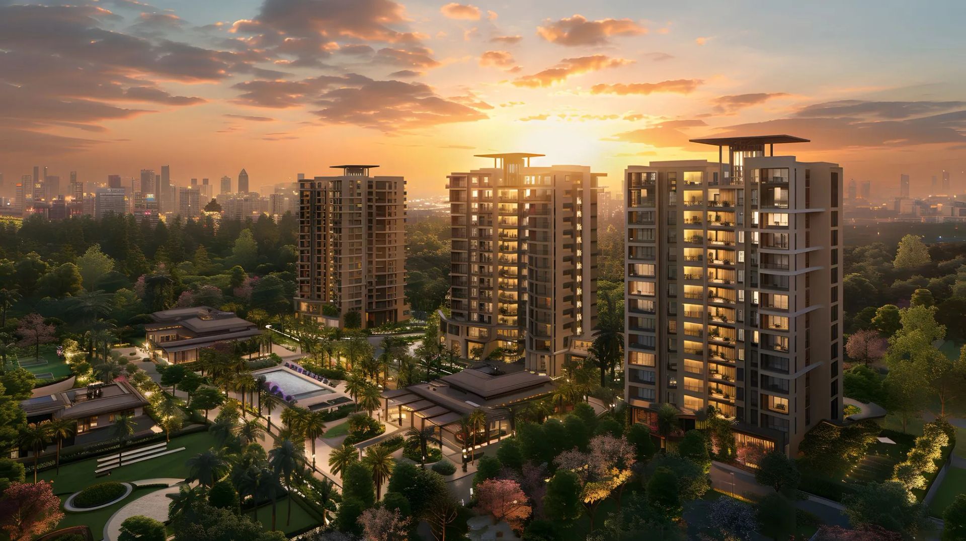 Modern residential and commercial real estate development